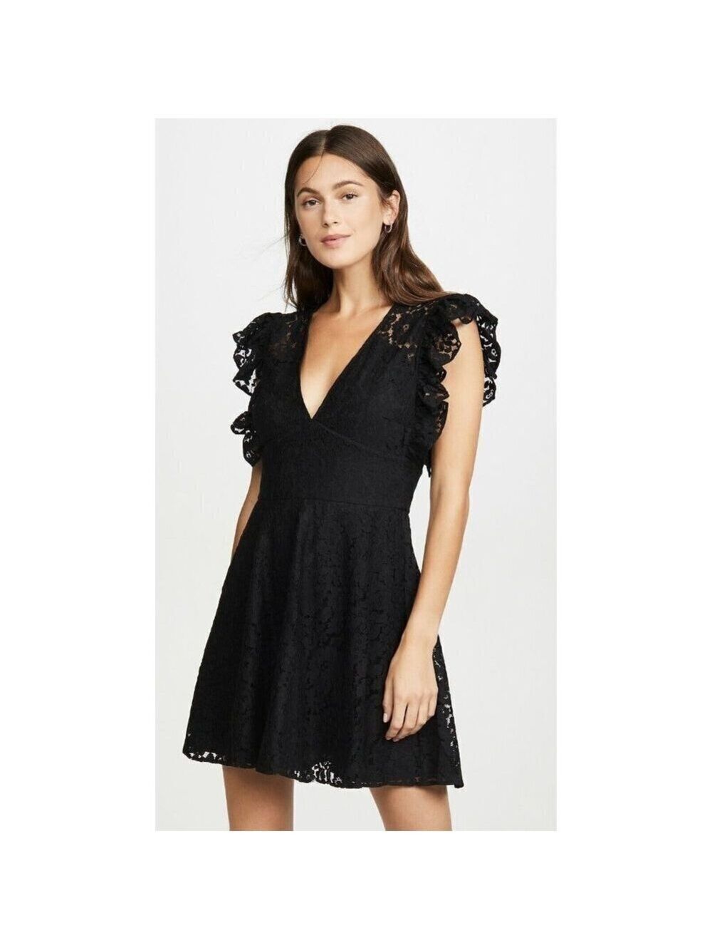 La Maison Talulah Closer To You Black Lace Mini Dress Size L